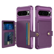 Decase for Google Pixel 10 /10 Pro Case with Card Holder, Compatible with Magnetic Car Mount, Heavy Duty Shockproof Rugged Soft TPU Back Leather Flip Wallet Cover for Google Pixel 10 /10 Pro,Purple
