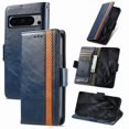 thumbnail image 1 of Decase for Google Pixel 6a,Google Pixel 6a Wallet Case Premium Stripe PU Leather Magnetic Clasp Card Slots Holder Business Style Anti-Scratch Lightweight Slim Phone Cover - darkblue, 1 of 7