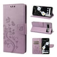 thumbnail image 1 of Decase for Google Pixel 7A Wallet Case, Shockproof Magnetic Women Flip Folio Cover with Butterfly Emboss Floral PU Leather Stand Credit Card Holders Slots Protective Phone Case,Lightpurple, 1 of 7