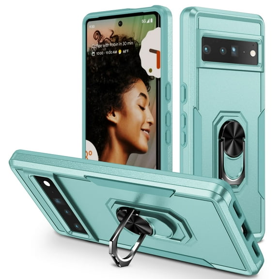 Decase for Google Pixel 8 Case With 360° Finger Ring Metal Kickstand [Military Grade Drop Protection] Heavy Duty Shockproof Rugged Phone Cover,for Google Pixel 8 - Green
