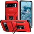 thumbnail image 1 of Decase for Google Pixel 8,Military Grade Google Pixel 8 Phone Case with Screen Protector,Heavy Duty Slide Camera Protector Shockproof Cover Case + Ring Magnetic Car Mount,Red, 1 of 9
