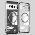 thumbnail image 1 of Decase for Google Pixel 8 Pro 2023 Compatible with MagSafe Case,Luxury Slim Shockproof Anti-fingerprint Plating Non-Yellowing Crystal Clear Protective Phone Case Cover,Silver, 1 of 6