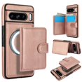 thumbnail image 1 of Decase for Google Pixel 8 Pro Flip PU Leather Back Cover with 2-in-1 Detachable Magnetic Wallet with 5 Card Slots Compatible Mag-Safe and RFlD Blocking Kickstand and Wireless Charging,Rosegold, 1 of 6