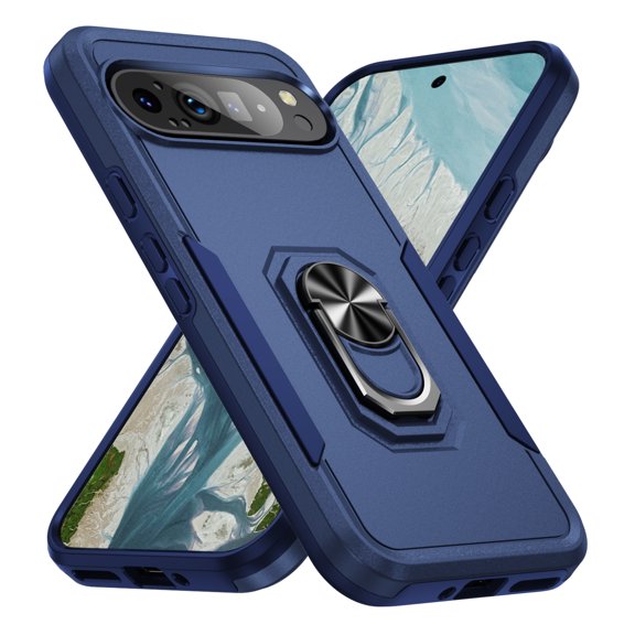 Decase for Google Pixel 9 / 9 Pro Case with Kickstand Armor Magnetic Ring Rugged Protective Military Grade Shockproof Case for Google Pixel 9 / 9 Pro Phone Case,Blue