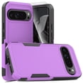 thumbnail image 1 of Decase for Google Pixel 9 / 9 Pro Case, Shockproof Heavy Duty Hybrid Protection Hard PC Shell Flexible TPU Bumper, Military Grade Drop Proof Durable Protective Case with Screen Protector,Purple, 1 of 5