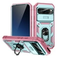 thumbnail image 1 of Decase for Google Pixel 9 / 9 Pro Case with Slide Camera Cover & Magnetic Ring Holder Kickstand, Protective Phone Cover for Google Pixel 9 / 9 Pro,Pink+Gray-green, 1 of 9