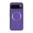 thumbnail image 1 of Decase for Google Pixel 9 / 9 Pro Case Compatible with Magsafe,Google Pixel 9 / 9 Pro Phone Case Soft Silicone Bumper Luxury Fabric Texture Business Cover,Purple, 1 of 3