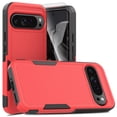 thumbnail image 1 of Decase for Google Pixel 9 Pro XL Case, Shockproof Heavy Duty Hybrid Protection Hard PC Shell Flexible TPU Bumper, Military Grade Drop Proof Durable Protective Case with Screen Protector,Red, 1 of 5