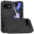 thumbnail image 1 of Decase for Google Pixel 9A Case, Shockproof Heavy Duty Hybrid Protection Hard PC Shell Flexible TPU Bumper, Military Grade Drop Proof Durable Protective Case with Screen Protector,Black, 1 of 5