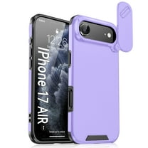 Decase Hard Case for iPhone 17 Air 2025, Shockproof PC Protection Ultra -Thin Bumper Case with Sliding Lens Cover,Rugged Anti-Scratch Matte Hybrid Case for iPhone 17 Air,Purple
