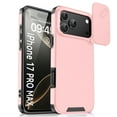 thumbnail image 1 of Decase Hard Case for iPhone 17 Pro 2025, Shockproof PC Protection Ultra -Thin Bumper Case with Sliding Lens Cover,Rugged Anti-Scratch Matte Hybrid Case for iPhone 17 Pro,Pink, 1 of 8
