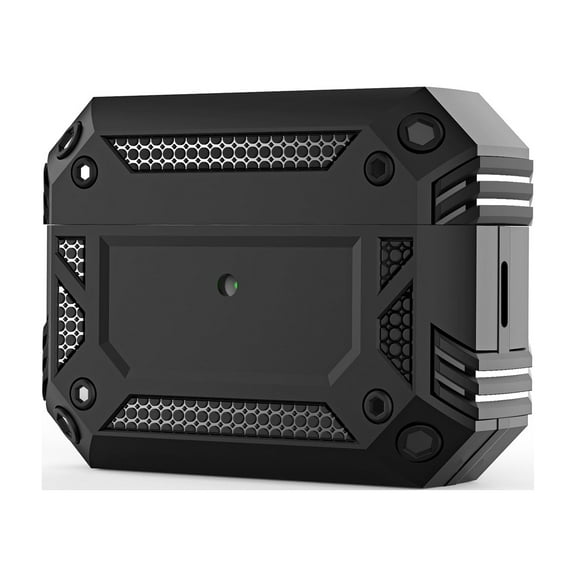 Decase Heavy Duty Case Cover for AirPods Pro 2nd Generation 2022 with Secure Lock Clip Full Body Shockproof Protective Armor Hard Shell Compatible with AirPods Pro Gen 2,Black