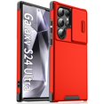 thumbnail image 1 of Decase Heavy Duty Military-Grade Phone Case for Samsung Galaxy S25 Ultra with Slide Cover Protection, Wireless Charging Support,Magnetic Stand,Rugged Anti-Slip Matte Shockproof Case,Red, 1 of 7
