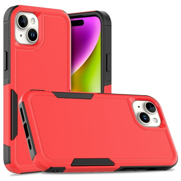 Decase Heavy-Duty Rugged Case for iPhone 15 Plus,Dual Layer Military Grade Drop Protection Anti-Fingerprint Anti-Scratch Hard Back Cover Silicone Bumper Shockproof Case for iPhone 15 Plus,Red