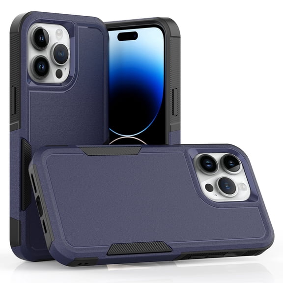 Decase Heavy-Duty Rugged Case for iPhone 15 Pro,Dual Layer Military Grade Drop Protection Anti-Fingerprint Anti-Scratch Hard Cover Silicone Bumper Shockproof Case for iPhone 15 Pro,Darkblue
