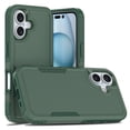 thumbnail image 1 of Decase Heavy-Duty Rugged Case for iPhone 16,Dual Layer Military Grade Drop Protection Anti-Fingerprint Anti-Scratch Hard Back Cover Silicone Bumper Shockproof Protective Case for iPhone 16,Darkgreen, 1 of 5