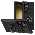 thumbnail image 1 of Decase Heavy Duty Shockproof for Samsung Galaxy S25 Ultra Case,Compatible with Magnetic Car Mount, with Metal Ring Stand+Card Holder, Military Grade Protection,TPU & PC Hybrid Rugged Case,Black, 1 of 7