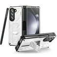 thumbnail image 1 of Decase Hybrid Case for Samsung Galaxy Z Fold 5 with Built-in Screen Protector Hidden Kickstand Pen Slot Heavy Duty Rugged Shockproof Durable Case with Stylus Pen for Samsung Z Fold5 2023,White, 1 of 8