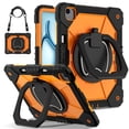 thumbnail image 1 of Decase Kids Case for Apple iPad Air 13 (M3)(M2) 13-inch 2025/2024,Shockproof Rotatable Stand Cover,Detachable Shoulder Strap,Rugged 3-Layer Tablet Shell with Pen Holder,Black+Orange, 1 of 8