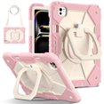 thumbnail image 1 of Decase Kids Case for Apple iPad Pro 11-inch (M5) 2025/(M4) 2024,Shockproof Rotatable Stand Cover,Detachable Shoulder Strap,Rugged 3-Layer Tablet Shell with Pen Holder,Rosegold, 1 of 8