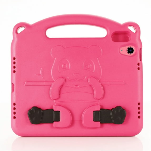 Decase Kids Case for iPad 10th Generation 10.9 inch Case Boys Girls, Cute Bear Panda Shockproof LightWeight EVA Foam Bumper Protective Handle Stand Boys Girls Kid-Friendly Skinshell Case, Rose