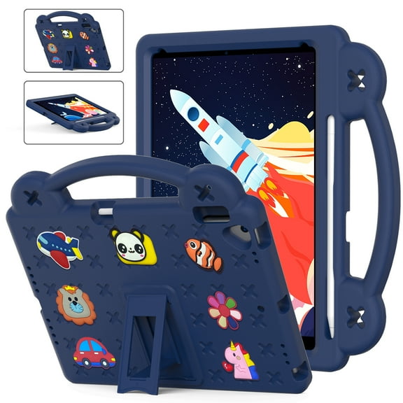 Decase Kids Case for iPad 9th 8th 7th Generation 10.2 inch Case Boys Girls, Cute Bear Shockproof LightWeight EVA Foam Bumper Protective Handle Stand Boys Girls Kid-Friendly Skinshell Case,Lightpurple