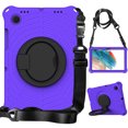 thumbnail image 1 of Decase Kids Friendly Tablet Shell for Samsung Galaxy Tab A8 10.5 inch 2022 Model SM-X200/X205/X207,Rugged Shockproof Hybrid Armor Cover With Shoulder Strap / 360° Rotating Kickstand, Purple, 1 of 9