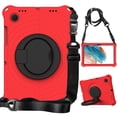 thumbnail image 1 of Decase Kids Friendly Tablet Shell for Samsung Galaxy Tab A8 10.5 inch 2022 Model SM-X200/X205/X207,Rugged Shockproof Hybrid Armor Cover With Shoulder Strap / 360° Rotating Kickstand, Red, 1 of 9