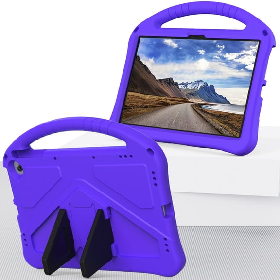 Decase Kids Tablet Cover for Amazon Kindle Fire Max 11 (13th Generation, 2023 Release), with Handle EVA Foam Shockproof Washable Slim Lightweight Foldable Rugged Kickstand Cover for Kids Adults,Purple