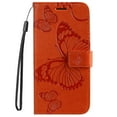 thumbnail image 1 of Decase Leather Case for Samsung Galaxy S24 Plus,Embossed Butterfly Pattern Folio Flip Case with Wristband Strap,Wallet Card Slots Stand Phone Cover for Samsung Galaxy S24 Plus,Orange, 1 of 1