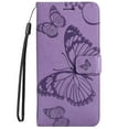 thumbnail image 1 of Decase Leather Case for Samsung Galaxy S24 Plus,Embossed Butterfly Pattern Folio Flip Case with Wristband Strap,Wallet Card Slots Stand Phone Cover for Samsung Galaxy S24 Plus,Purple, 1 of 5