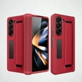 thumbnail image 1 of Decase Leather Case For Samsung Galaxy Z Fold 5 5G 2023,Hard PC+PU Leather Built-in Front Screen Case With Wristband Hidden Kickstand Phone Cover for Samsung Galaxy Z Fold 5 2023, Red, 1 of 12