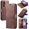 thumbnail image 1 of Decase Leather Magnetic Phone Case for Samsung Galaxy S24,2 in 1 Detachable Wallet Case Cover with 4 Card Cash Slots & Magnetic Clasp Compatible with Galaxy S24 - Red, 1 of 8