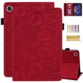 thumbnail image 1 of Decase Leather Tablet Shell for Samsung Galaxy Tab A8 10.5 inch 2022 Model SM-X200/X205/X207,Luxury Embossed Tablet Cover with Wallet Card Slots & with Anti-Slip Strips & Elastic Rope, Red, 1 of 6