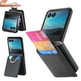 thumbnail image 1 of Decase Leather Wallet Case for Motorola Razr 40 Ultra with Card Slot Finger Ring Holder Slim Thin Premium PU Leather Anti-Scratch Shockproof Protective Wear-Resistant Case for Men Women, Black, 1 of 7