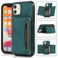 thumbnail image 1 of Decase Leather Wallet Case for iPhone 11 with Kickstand Card Slots Magnetic Button Shockproof Business Style Case For iPhone 11,Blue, 1 of 6
