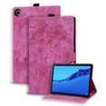 thumbnail image 1 of Decase for Lenovo Tab M10 Plus 10.6 (3rd Gen) Tablet Shell ,Cute Cat Flower Embossed Patter Tri-Fold Stand Protection Shockproof Cover With Wallet Card Slots & Anti-Slip Strips,Rose, 1 of 7