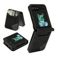 thumbnail image 1 of Decase Luxury Leather Case for Samsung Galaxy Z Flip 5,Ultra Slim Phone Case Lightweight Wear-Resistant Shockproof Purse with Card Slot Phone Case for Galaxy Z Flip 5,Black, 1 of 7