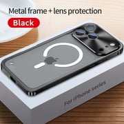 Decase Luxury Phone Case for iPhone 18 Pro Max, CNC Aviation Aluminum Bumper Matte Hard PC Cover with Built-in Camera Protector Magnetic Charging, Black