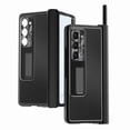 thumbnail image 1 of Decase Luxury Stand Case Compatible with Samsung Galaxy Z Fold 6 5G 2024, with Pen Holder & Stylus Hinge Protection PU Leather Cover with Front Screen Protector Phone Case,Black, 1 of 7
