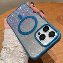 Decase Mag-Safe Case for iPhone 16 Pro Max,Shock-Absorbent Gradient Glitter PC TPU Rugged Back Cover Case, Anti-Scratch Protective Case,Shockproof Rugged Cover for iPhone 16 Pro Max,Darkblue
