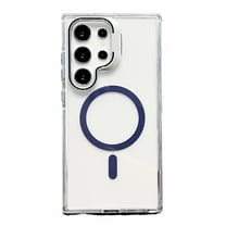 Decase Mag-Safe Compatible Galaxy S24 Ultra Case,Clear Case Hybrid Protective Cover Case with Metal Camera Lens Kickstand,Military Grade Shockproof Case for Samsung Galaxy S24 Ultra,Blue