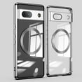 thumbnail image 1 of Decase MagSafe Compatible Google Pixel 7A Magnetic Case, Crystal Clear Back Plating Bumper Shockproof Protective Case with Camera Protector for Google Pixel 7A,Silver, 1 of 7