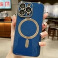 thumbnail image 1 of Decase MagSafe Compatible iPhone 14 Case, Slim Plating Magnetic Case Full Camera Protection Cover for Apple iPhone 14 6.1 inch 2022, Darkblue, 1 of 1