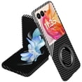 thumbnail image 1 of Decase Magnetic Case Compatible with Motorola Razr 50 with Kickstand, Aramid Carbon Fiber Ultra-Thin Shockproof Protective Cover for Razr 50 Compatible with MagSafe,Blacksilver, 1 of 7