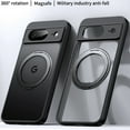 thumbnail image 1 of Decase Magnetic Case for Google Pixel 8A,Compatible with Mag Safe,Built-in Invisible Foldable Ring Holder Stand,Slim Shockproof Military Grade Protection Clear Back Cover Case,Black, 1 of 8