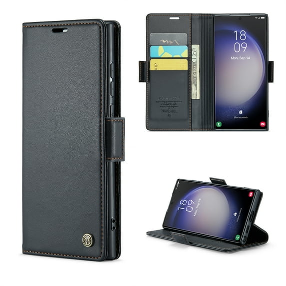 Decase Magnetic Case for Moto G Stylus 5G 2023,Soft Premium PU Leather Flip Vintage Wallet Flip Shockproof Stand Flip Folio Full Protection Protective Case with ID & Credit Card Slots Holder,Black