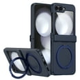 thumbnail image 1 of Decase Magnetic Case for Samsung Galaxy Z Flip 6 Compatible with Magsafe, Built-in Kickstand & TPU Hinge Protection Flip 6 Case, Matte PC Cover Ultra Shockproof Phone Case for Z Flip6,Darkblue, 1 of 7