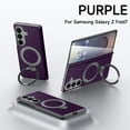 thumbnail image 1 of Decase Magnetic Case for Samsung Galaxy Z Fold 7 5G,Carbon Fiber Texture Folio Protection Case with Kickstand,Support Wireless Charging Anti-Fingerprint Cover,Lightweight Non-Slip Hybrid Case,Purple, 1 of 5
