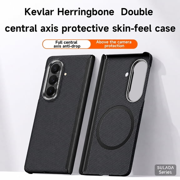 Curbon Pattern ELEHOLD Magnetic Case for Samsung Galaxy Z Fold8 Ultra, Carbon Fiber ...